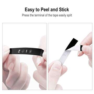 Oozmas Replacement for Dymo Embossing Label Tape 3/8 Inch 3D Plastic 1741670 White on Black for Dymo...