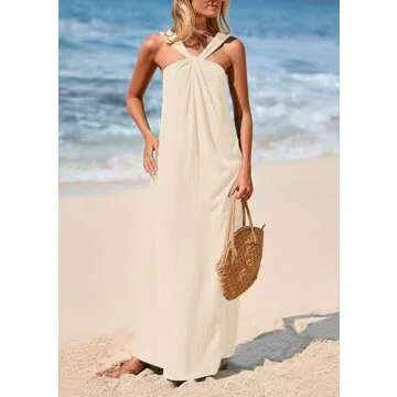 PRETTYGARDEN Women's Off The Shoulder Maxi Dress in Apricot