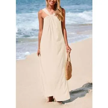 PRETTYGARDEN Women's Off The Shoulder Maxi Dress in Apricot