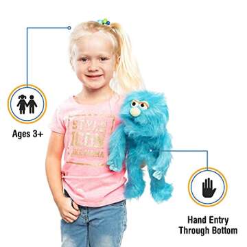 14" Blue Monster, Hand Puppet