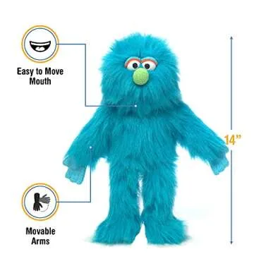 14" Blue Monster, Hand Puppet