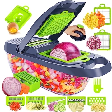 Pavsrmy 12-IN-1 Vegetable Chopper with 8 Blades - Kitchen Essential