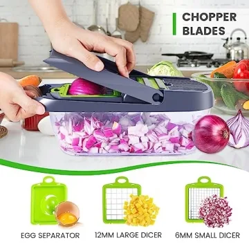 Pavsrmy 12-IN-1 Vegetable Chopper with 8 Blades - Kitchen Essential