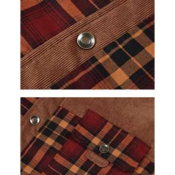 Haellun Men's Long Sleeve Sherpa Lined Shirt Jacket