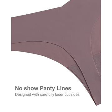 SHARICCA Women No Show Seamless Underwear Thong Multi Pack