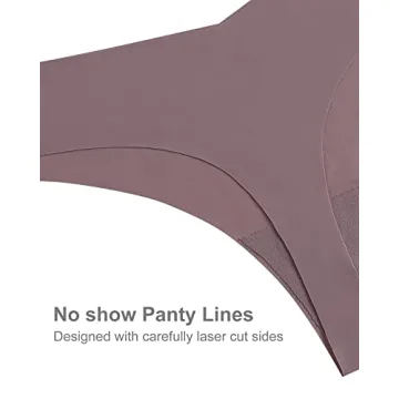 SHARICCA Women No Show Seamless Underwear Thong Multi Pack