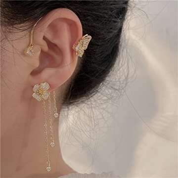 Dainty Butterfly Ear Cuffs - Stylish Non-Piercing Earrings
