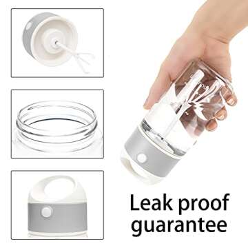 mountop Electric Protein Shaker Bottle, BPA-free & Leak-Proof Mixer Bottles for Pre Workout, Portable Shaker Cups for Protein Powder, Whey, and Other Supplements, 15oz