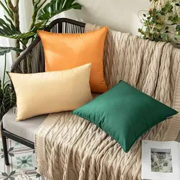 MIULEE Pack of 2 Decorative Outdoor Waterproof Pillow Covers Garden Cushion Sham Throw Pillowcase Shell for Spring Patio Tent Couch 18x18 Inch Army Green