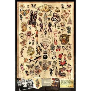 Sailor Jerry Tattoo Flash Poster - Authentic & Unique