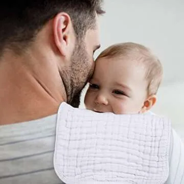 Looxii Muslin Burp Cloths 100% Cotton Muslin Cloths Large 20''x10'' Extra Soft and Absorbent 6 Pack Baby Burping Cloth Pure White