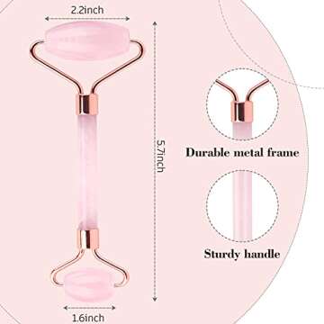 Jade Roller & Gua Sha Set, BearKig Jade Roller for Face, Anti-Aging Rose Quartz Face Roller for Skin...