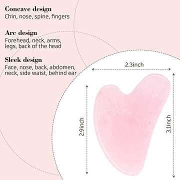 Jade Roller & Gua Sha Set, BearKig Jade Roller for Face, Anti-Aging Rose Quartz Face Roller for Skin Care, Beauty Facial Roller Massager Tools for Face, Eye, Neck, Reduce Wrinkle & Dark Circle