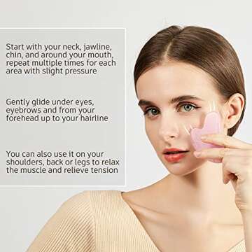 Jade Roller & Gua Sha Set, BearKig Jade Roller for Face, Anti-Aging Rose Quartz Face Roller for Skin Care, Beauty Facial Roller Massager Tools for Face, Eye, Neck, Reduce Wrinkle & Dark Circle