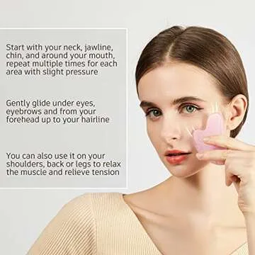 Jade Roller & Gua Sha Set, BearKig Jade Roller for Face, Anti-Aging Rose Quartz Face Roller for Skin Care, Beauty Facial Roller Massager Tools for Face, Eye, Neck, Reduce Wrinkle & Dark Circle