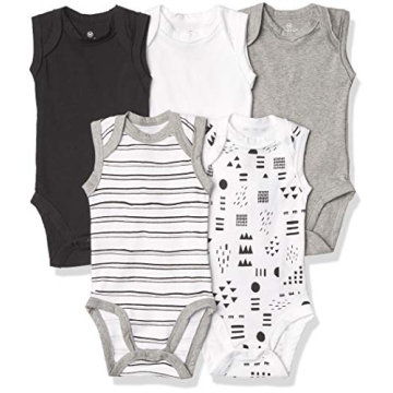 HonestBaby Multipack Sleeveless Bodysuits - 100% Organic Cotton, 0-3 Months
