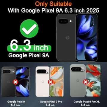 Milomdoi 3 Pack Tempered Glass Screen Protector and Camera Lens Protectors for Google Pixel 9A