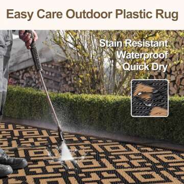 Wonnitar Outdoor Rug 8x10 Waterproof Reversible