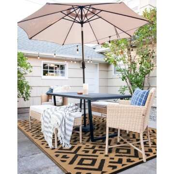 Wonnitar Outdoor Rug 8x10 Waterproof Reversible
