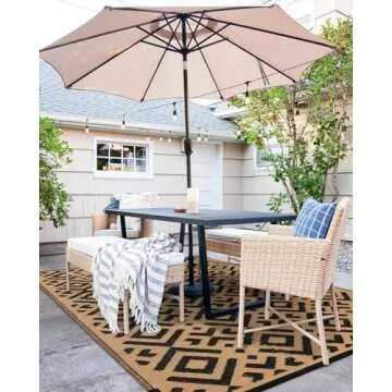 Wonnitar Outdoor Rug 8x10 Waterproof Reversible
