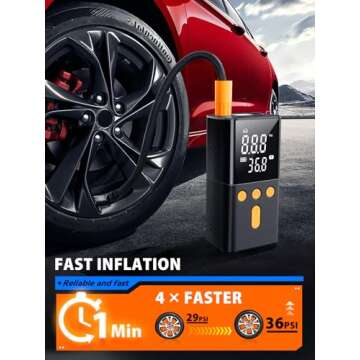 BAIPENY Tire Inflator Portable Air Compressor for Quick Tire Inflation