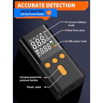 BAIPENY Tire Inflator - 150 PSI Portable Air Compressor