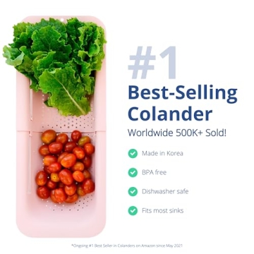 BLUE GINKGO Over the Sink Colander - Versatile Kitchen Essential