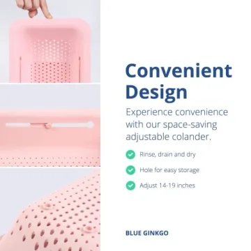 BLUE GINKGO Over the Sink Colander - Versatile Kitchen Essential