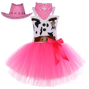 Tutu Dreams Pink Cowgirl Costume for Girls with Hat Cowgirl Western Rodeo Dress Up Birthday Hallowee...