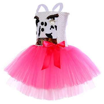 Charming Pink Cowgirl Costume for Girls with Hat