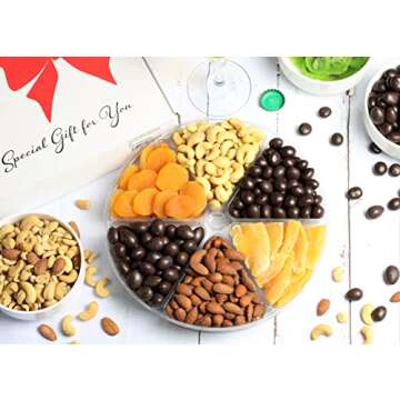 Gourmet Gift Basket - Chocolate Nuts and Dried Fruit Large Gift Tray 6-Pt by It's Delish – Unique ...