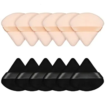 Pimoys 12 Pieces Powder Puff Face Triangle Powder Puffs for Loose Powder Setting Powder Cosmetic Fou...
