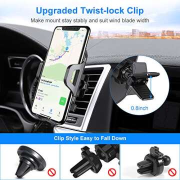 RAXFLY Car Phone Holder: 360° Mount for All Smartphones