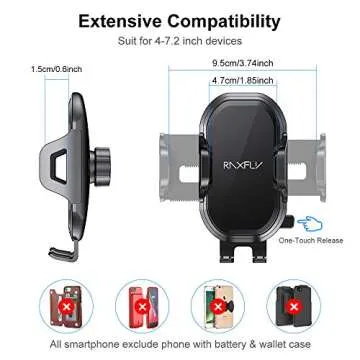 RAXFLY Car Phone Holder: 360° Mount for All Smartphones