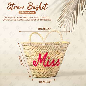 Personalized Easter Basket, Egg Hunts, Spring Birthdays, Cute Straw Gift Bag - Adorable Customized Easter Baskets Monogramed By Hand With Any Name & Colorful Pompoms For Kids