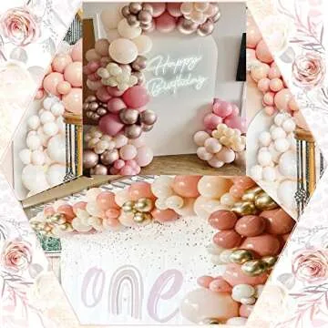 Boho Pink Balloon Arch Kit for Stylish Celebrations