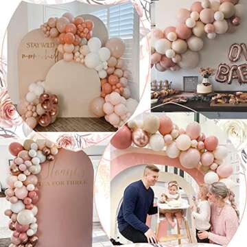 Boho Pink Balloon Arch Kit for Stylish Celebrations
