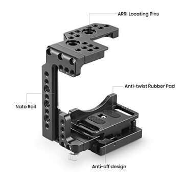 SMALLRIG Quick Release Half Cage for Sony A7R III/A7 III/A7 II/A7R II/A7S II, QR Plate for Manfrotto 501PL System - 2098