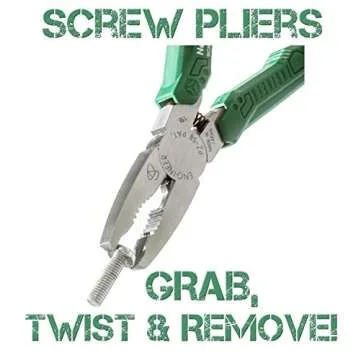 ENGINEER PZ-58 Screw Removal Pliers Extractor Pliers (Combination Pliers), with unique non-slip jaws for quickly removal of damaged or rusted fasteners