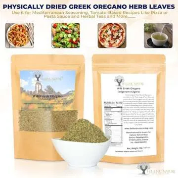 WILD GREEK HERBS DRIED PREMIUM QUALITY- from Mount Olympus Handpicked and Air-Dried in DoyPack with ZipLock for Awesome Freshness and Aroma - Mediterranean Seasoning (1.41 Ounce (Pack of 1), Oregano)