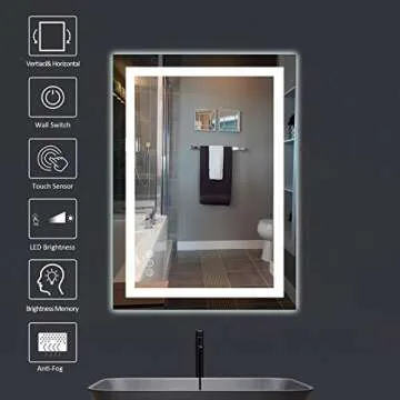 Elegant Amorho LED Bathroom Mirror with Adjustable Lighting