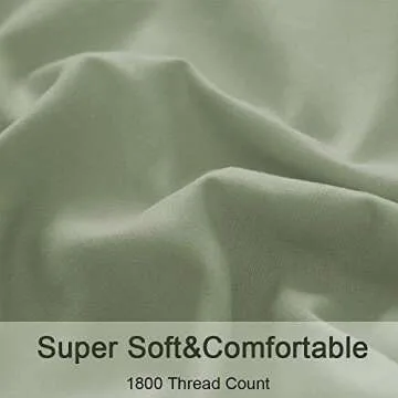 SONORO KATE Bed Sheet Set Super Soft Microfiber 1800 Thread Count Luxury Egyptian Sheets 16-Inch Deep Pocket，Wrinkle and Hypoallergenic-4 Piece (Sage, King)