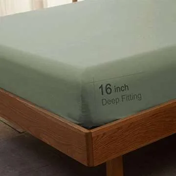 SONORO KATE Bed Sheet Set Super Soft Microfiber 1800 Thread Count Luxury Egyptian Sheets 16-Inch Deep Pocket，Wrinkle and Hypoallergenic-4 Piece (Sage, King)