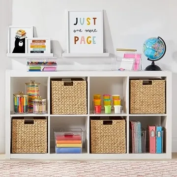 mDesign Woven Hyacinth Storage Organizer Bins for Comfort