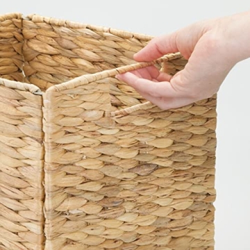 mDesign Woven Hyacinth Storage Organizer Bins for Comfort