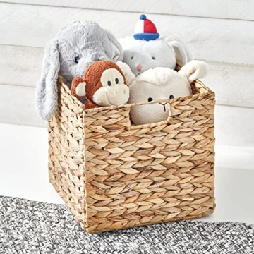 mDesign Woven Hyacinth Storage Organizer Bins for Comfort