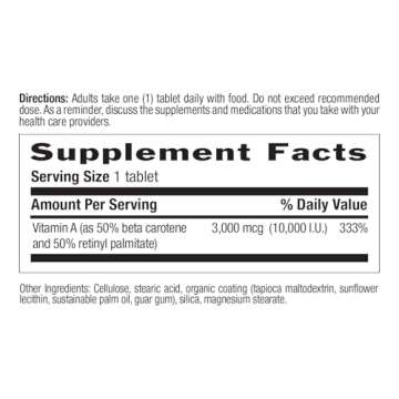 Country Life Vitamin A 10,000 IU - Immune Support, Skin & Eye Health Supplement, Certified Gluten-Free, Vegan, Halal, Kosher, 50% Beta-Carotene & 50% Retinyl Palmitate, Easy Absorption - 100 Softgels