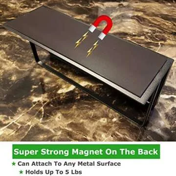 Kulmeo Magnetic Spice Rack Magnetic Shelf For Refrigerator Fridge Spice Rack Spice Shelf for Kitchen Black 4Pack