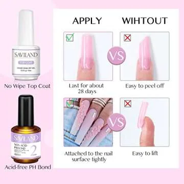 SAVILAND Acrylic Nail Kit with Drill: 15g Clear/White/Pink Acrylic Powder and Liquid Set with Drill Acrylic Brush Nail Forms Dappen Dish, Easy to Use Acrylic Nail Supplies for Beginners