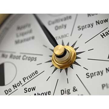 Tabic Classic Brass Moon Gardening Clock - Lunar Harmony Guide with Moon Clocks -Essential Gardening Tool for Biodynamic & Organic Gardening - Transform Your Garden